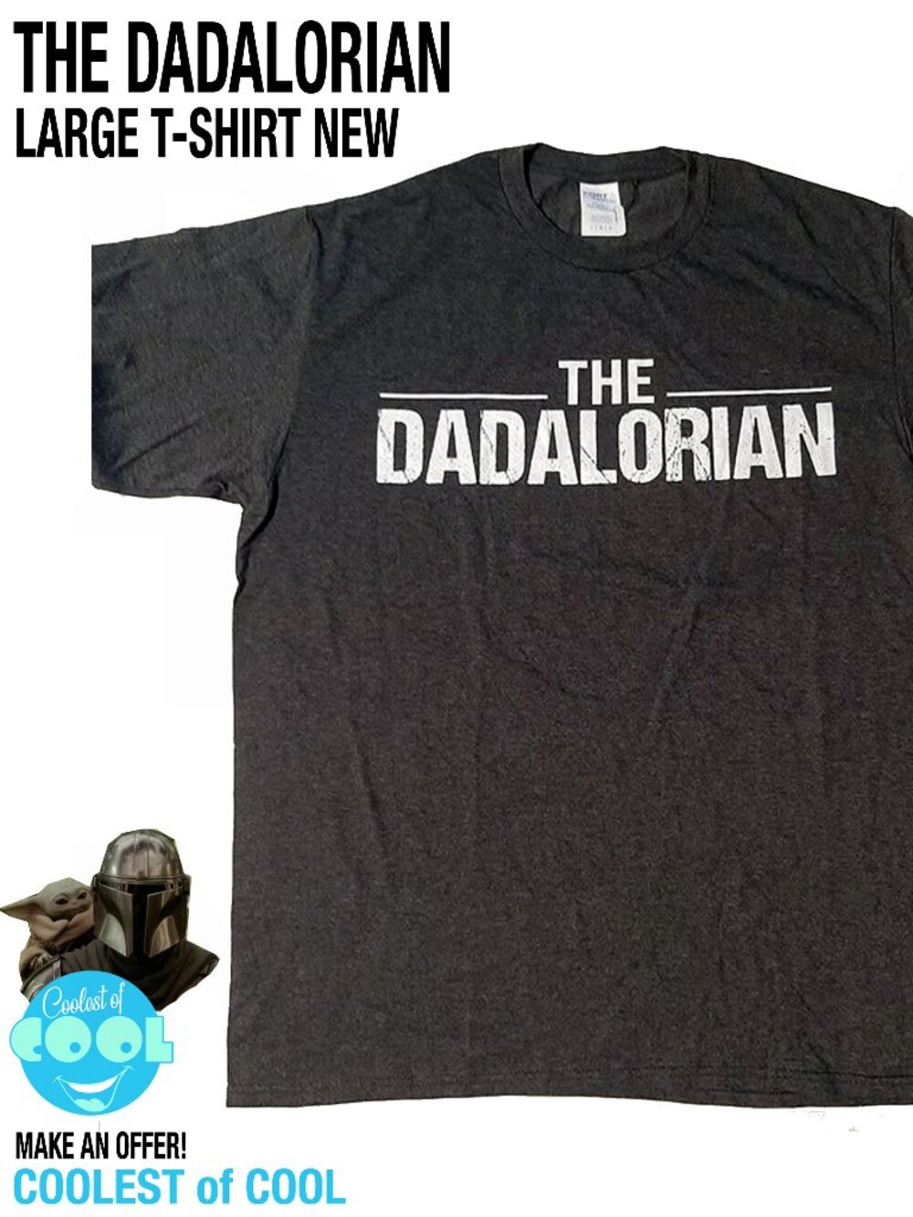 The Dadalorian tshirt size Large funny Mandalorian tv show logo parody shirt new